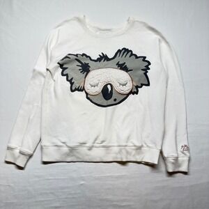 Cozy Koala Graphic Sweatshirt Fleece Lounge Cute Sleepcore Large Pullover
